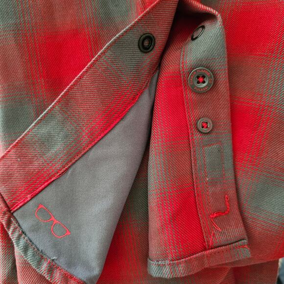 DIXXON NWT Men's Pulaski Red Gray Pearl Snap Flannel Button Shirt Sz S - Picture 10 of 15